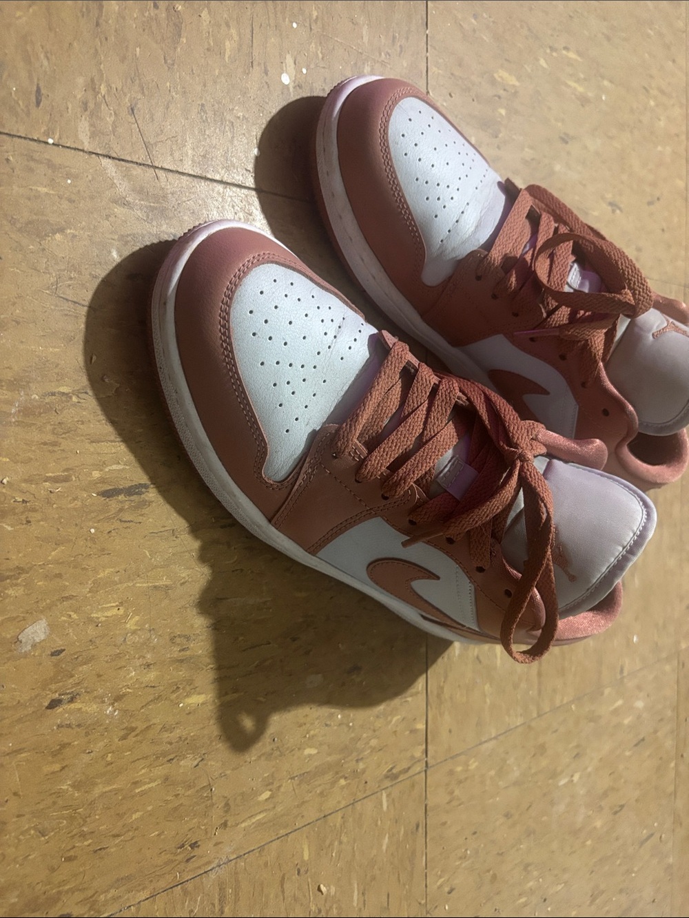 Nike Pink and White Low-Top Sneakers